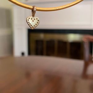 Stella&Dot Gold Retired Sample Vintage Small Heart Charm .925 Stamp for Bracelet